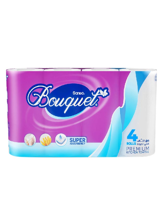 Sanita Bouquet Premium Kitchen Paper Towels 54 Sheets 4 Rolls  - Image 1