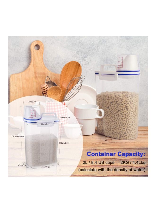ZENHOME Rice Storage Bin Cereal Containers Dispenser With BPA Free Plastic + Airtight Design + Measuring Cup + Pour Spout Clear 15X7.5X29cm - Image 3