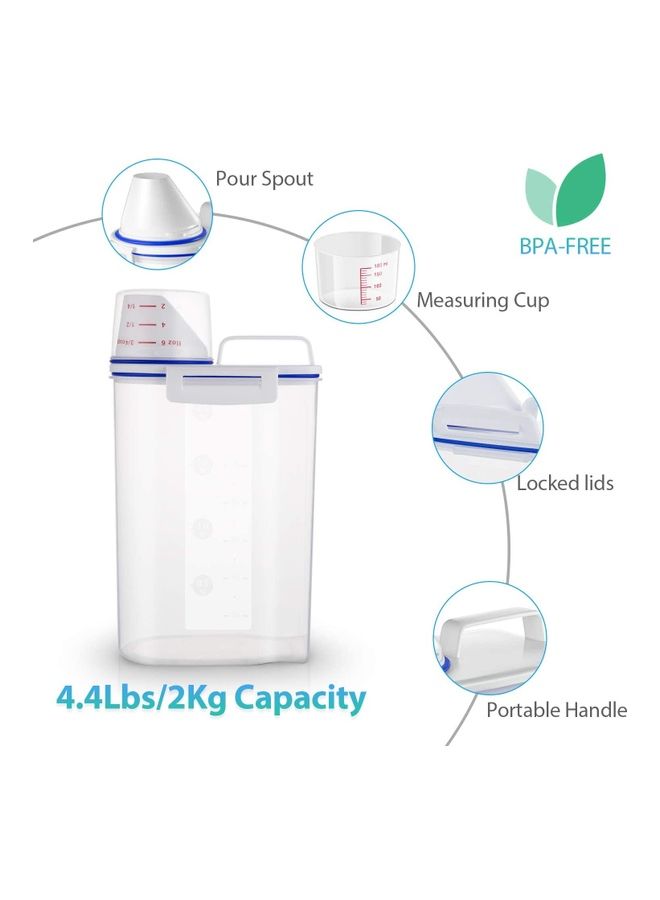 ZENHOME Rice Storage Bin Cereal Containers Dispenser With BPA Free Plastic + Airtight Design + Measuring Cup + Pour Spout Clear 15X7.5X29cm - Image 4