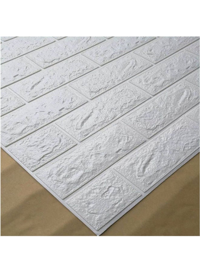 3D Brick Wallpaper Pe Foam Self-Adhesive Wall Sticker White 70 x 38cm