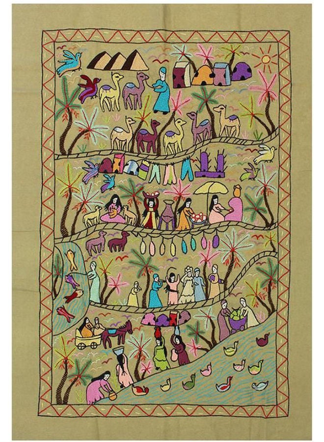 Bedaya Handmade Embroidered Tableau Multicolour 105 x 75cm 