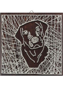 Dog String Art Unique Wall Décor Tableau Brown/White 30 x 30cm