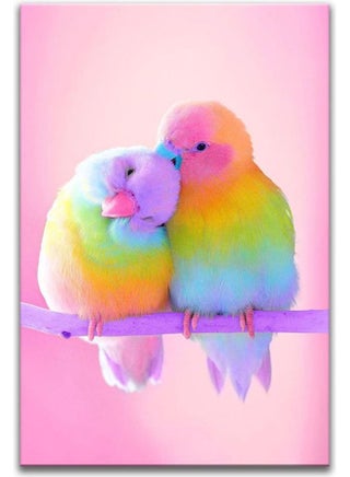 Modern Birds Tableau Multicolour 40 x 30cm - v1625990505/N49026529A_1
