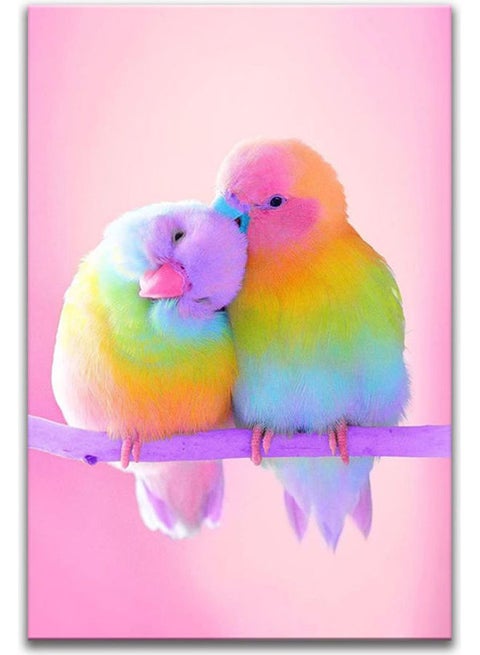 Modern Birds Tableau Multicolour 40 x 30cm
