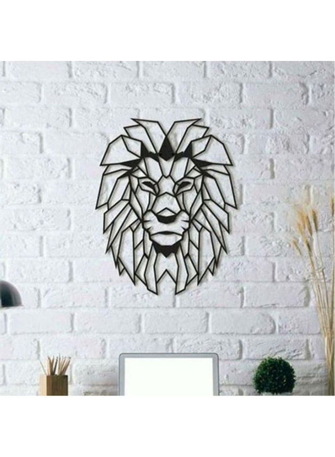 3D Lion Wall Painting Black