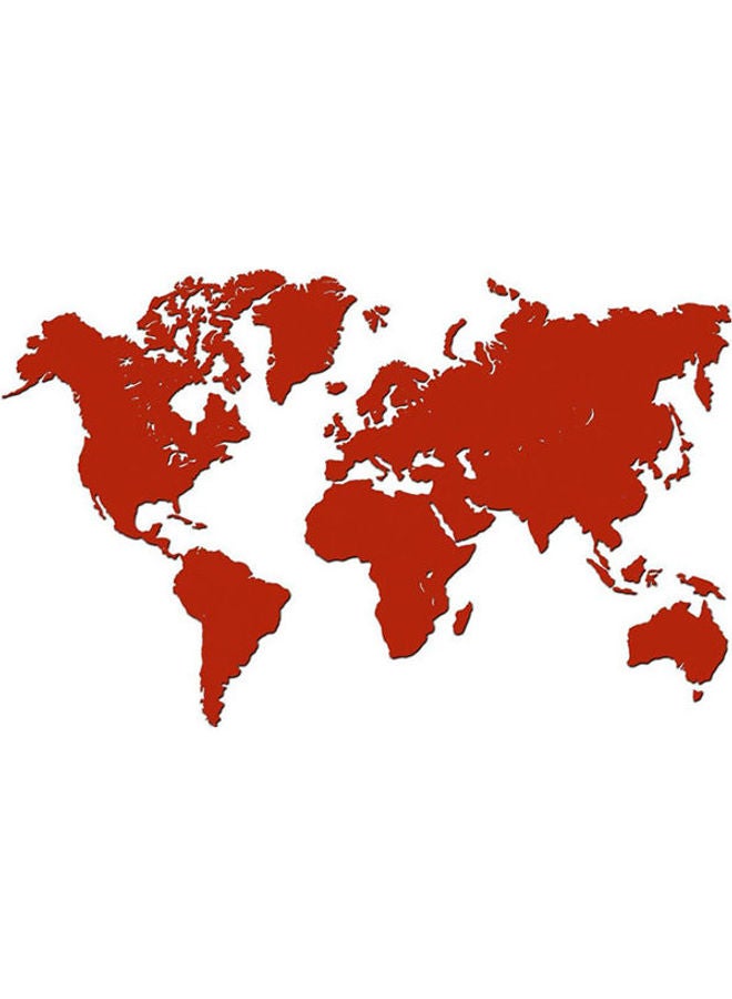 Wooden Wall Hangings, World Map Red/White 90 x 50cm