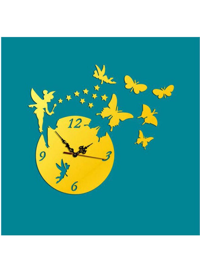 Generic - Design Wall Clock 3D Acrylic Material Removable Wall Clock Butterfly Elf Pattern Wall Clock Multicolour - Image 1