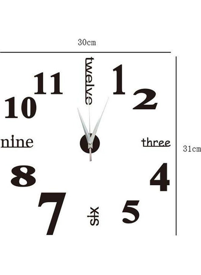 Generic - Diy Wall Clock Acrylic Modern Diy Wall Clock 3D Mirror Surface Sticker For Home Office Decor 019 Multicolour - Image 1
