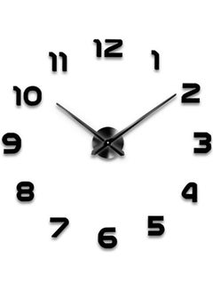 Generic Fashion Quartz Clocks Watches 3D Big Wall Clock Diy Acrylic Sticker Living Room Decor Black  - Image 1