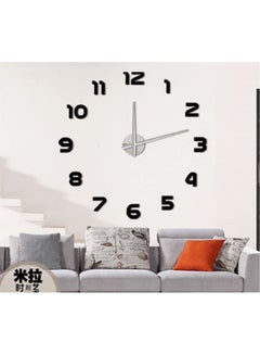 Generic Fashion Quartz Clocks Watches 3D Big Wall Clock Diy Acrylic Sticker Living Room Decor Black  - Image 2