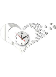 Generic Romantic Love Hearts Patterns Creative Diy Removeable 3D Sticker Wall Clock For Gift Home Decorative Wall Watches Clock Silver  - Image 1