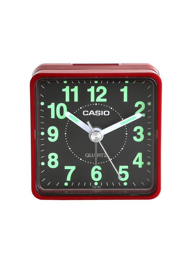 CASIO - Square Shape Analog Alarm Clock Red 5.7 X 5.7 X 3.3cm - Image 1