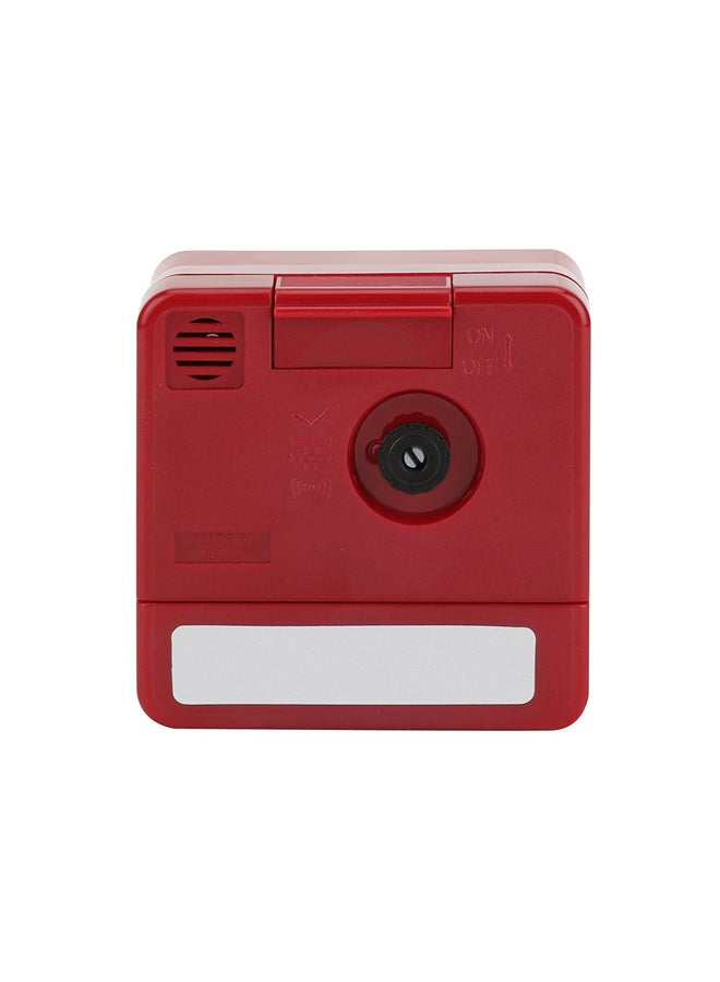 CASIO - Square Shape Analog Alarm Clock Red 5.7 X 5.7 X 3.3cm - Image 1