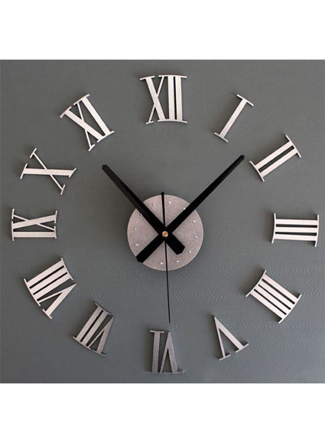 Wall Clock With Iron Sticker Pieces 039 Silver - Image 1