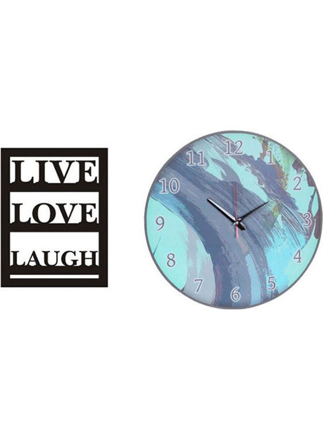 Solo A3282 Wooden Round Analog Wall Clock With Live Wooden Tableau Multicolour 40cm