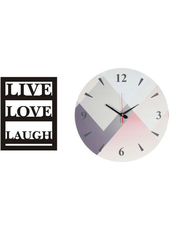 Solo A3562 Wooden Round Analog Wall Clock With Live Wooden Tableau Multicolour 40cm