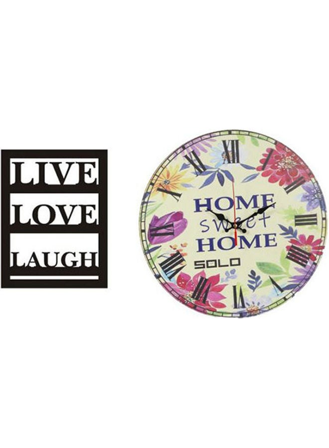 سولو ساعة حائط بعقارب دائرية من الخشب B172 مع لوحة من الخشب متعدد الألوان 40سم