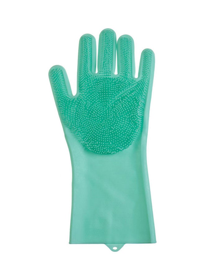 Silicone Cleaning Gloves, 2 Pieces Green - Image 1