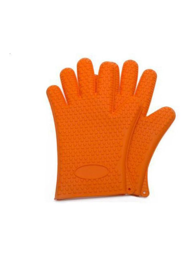 Silicone Oven Gloves Heat Resistant Gloves Orange 
