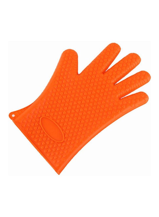 Lememogo 1Pair Silicone Gloves, Heat Resistant Oven Mitts Orange  - Image 1