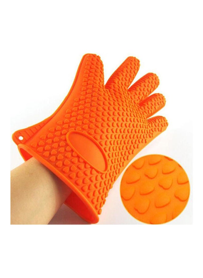 Lememogo 1Pair Silicone Gloves, Heat Resistant Oven Mitts Orange  - Image 2