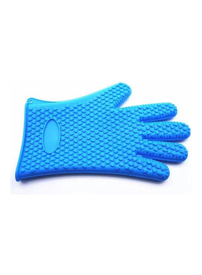 Heat Resistant Waterproofsilicone Cooking Gloves Blue  - Image 2
