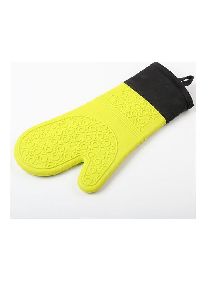 Silicone Kitchen Gloves Heat Resistant Cotton Lined Gloves Yellow 