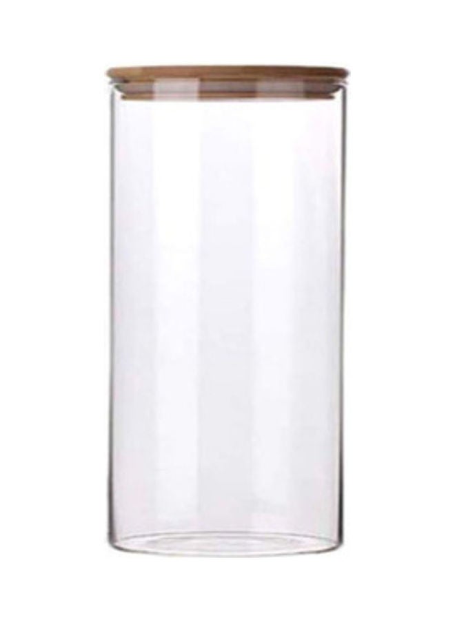 إيست ليدي وعاء من الزجاج لتخزين الطعام بغطاء محكم الغلق من الخيزران شفاف 6.5x15سم - Image 1