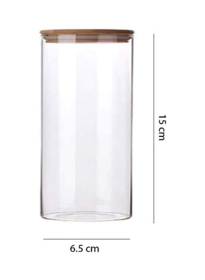 إيست ليدي وعاء من الزجاج لتخزين الطعام بغطاء محكم الغلق من الخيزران شفاف 6.5x15سم - Image 2