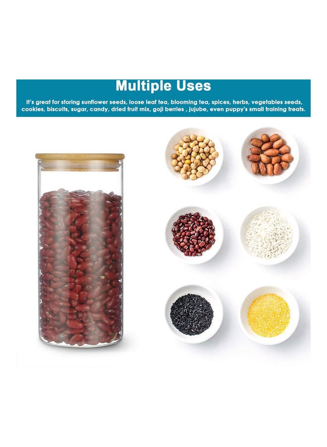 إيست ليدي وعاء من الزجاج لتخزين الطعام بغطاء محكم الغلق من الخيزران شفاف 6.5x15سم - Image 3