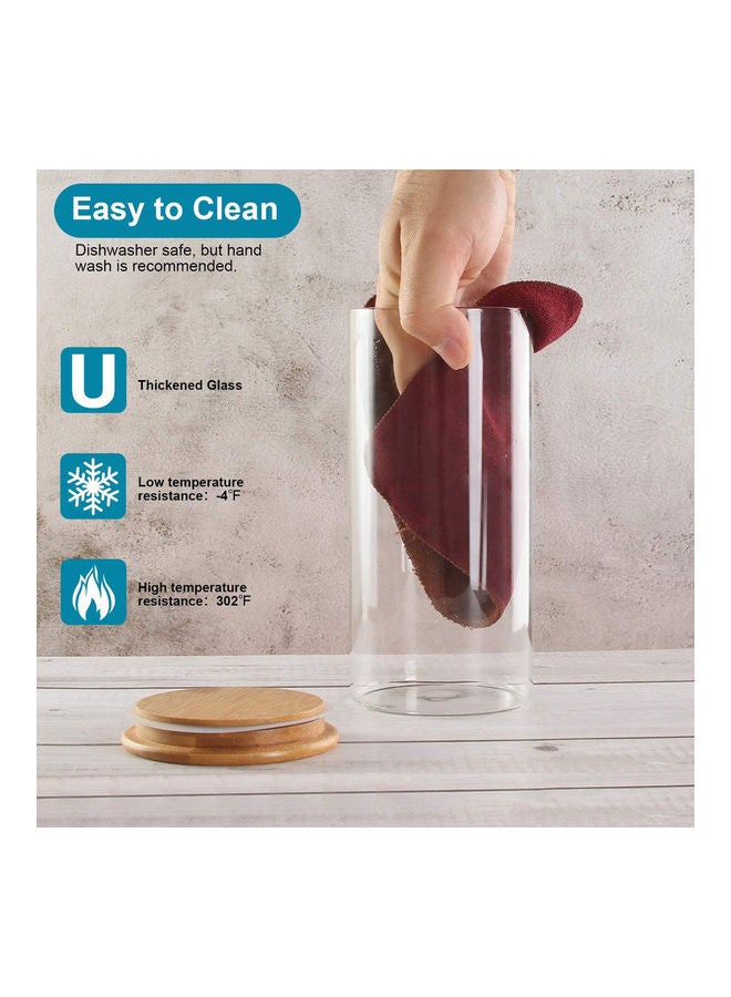 إيست ليدي وعاء من الزجاج لتخزين الطعام بغطاء محكم الغلق من الخيزران شفاف 6.5x15سم - Image 4