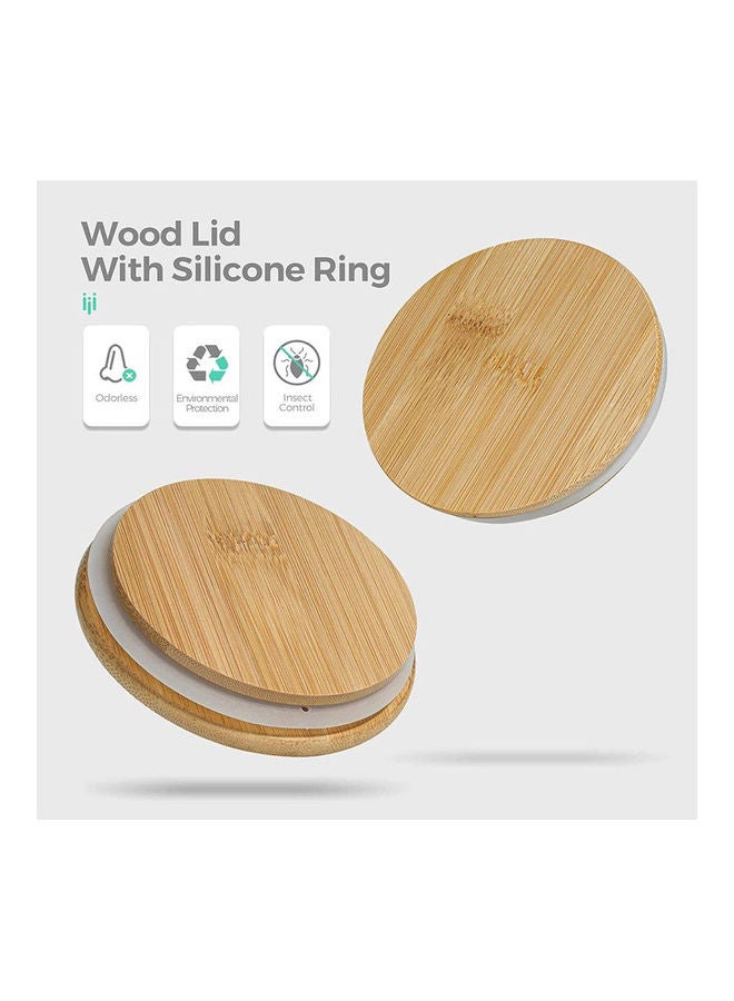 إيست ليدي وعاء من الزجاج لتخزين الطعام بغطاء محكم الغلق من الخيزران شفاف 6.5x15سم - Image 5