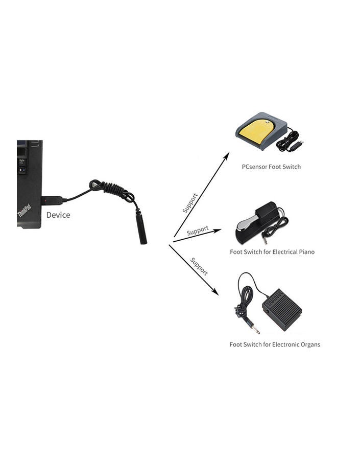 USB Cable Line 6.35mm Audio Jack Female for Switch Black - Image 5