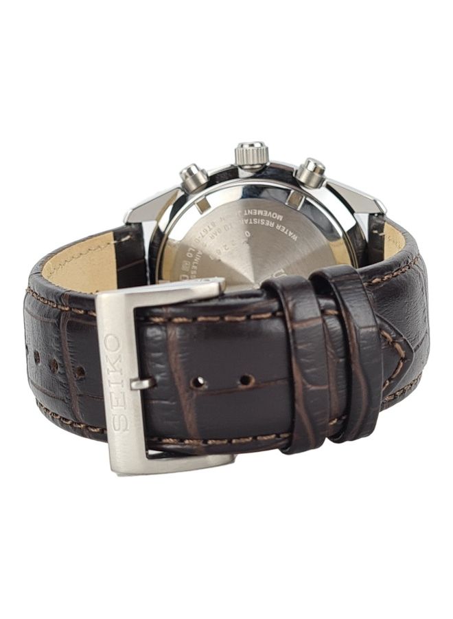 سيكو ساعة يد بعقارب و سوار من الجلد للرجال - Image 3