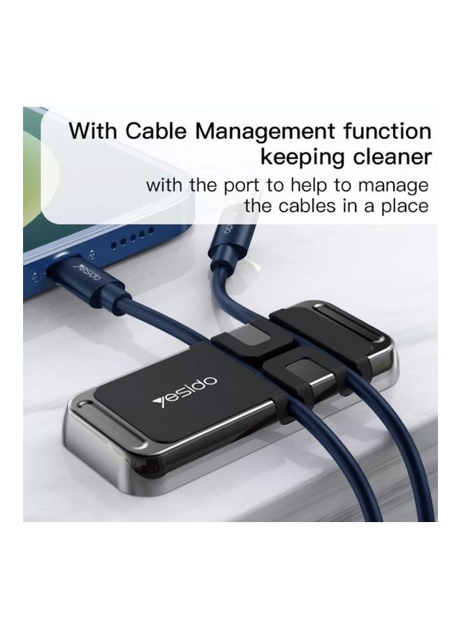 يسيدو حامل مغناطيسي للهاتف ومنظم للكابلات . أسود - Image 3