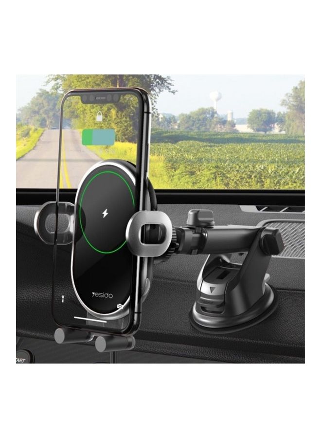 Yesido Wireless Car Mounted 10W Phone Holder Charger Black - Image 5