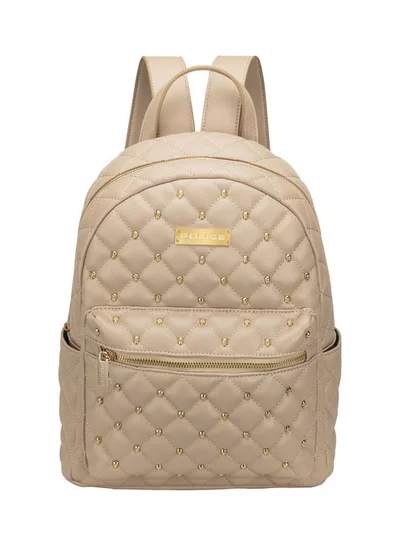 POLICE Police Rivet Skull Women's Backpack - PELUG2000204, Black Beige