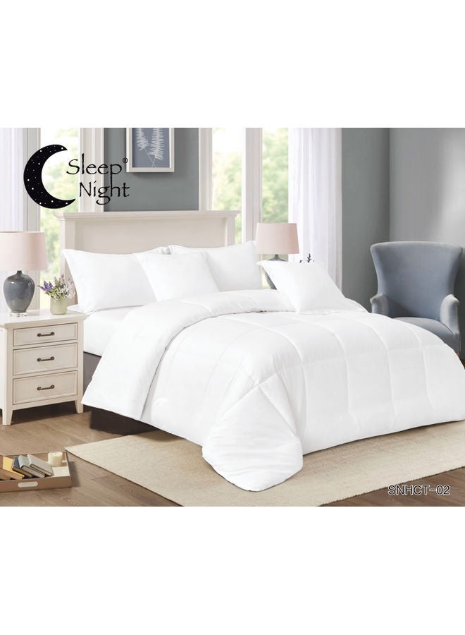 Sleep night 4-Piece Hotel Comforter Set-Single Size Cotton White 160 x 210cm - Image 1