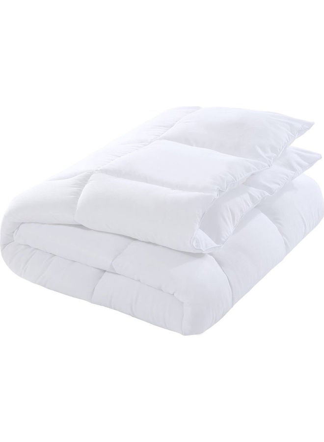 Sleep night 4-Piece Hotel Comforter Set-Single Size Cotton White 160 x 210cm - Image 2