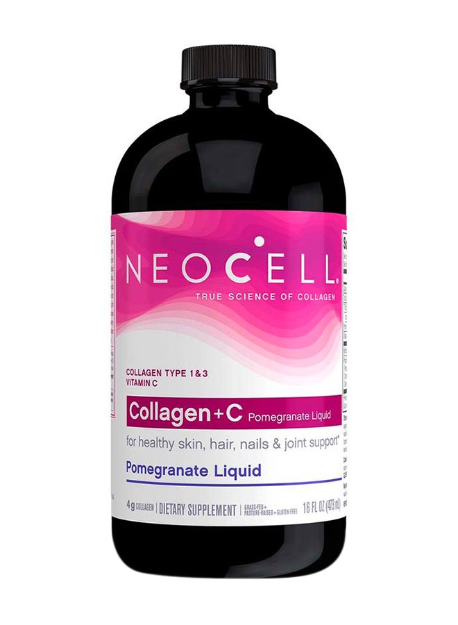 NEOCELL Collagen + C Pomegranate Liquid 4000mg 16 Oz (473ml) 