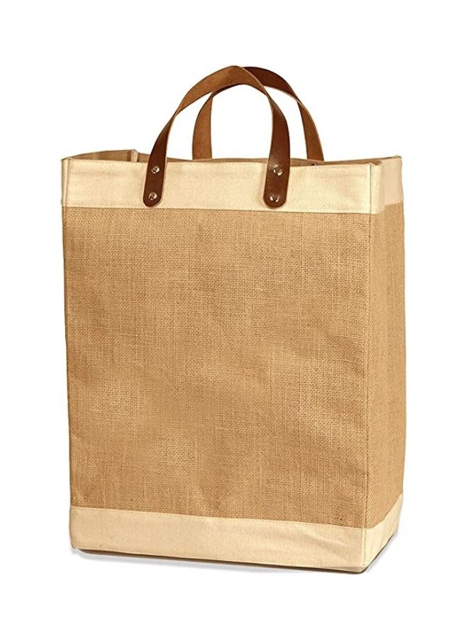 Market Tote Burlap Grocery Bag Brown 13.5 x 10 x 1inch - v1626016589/N49050741A_1