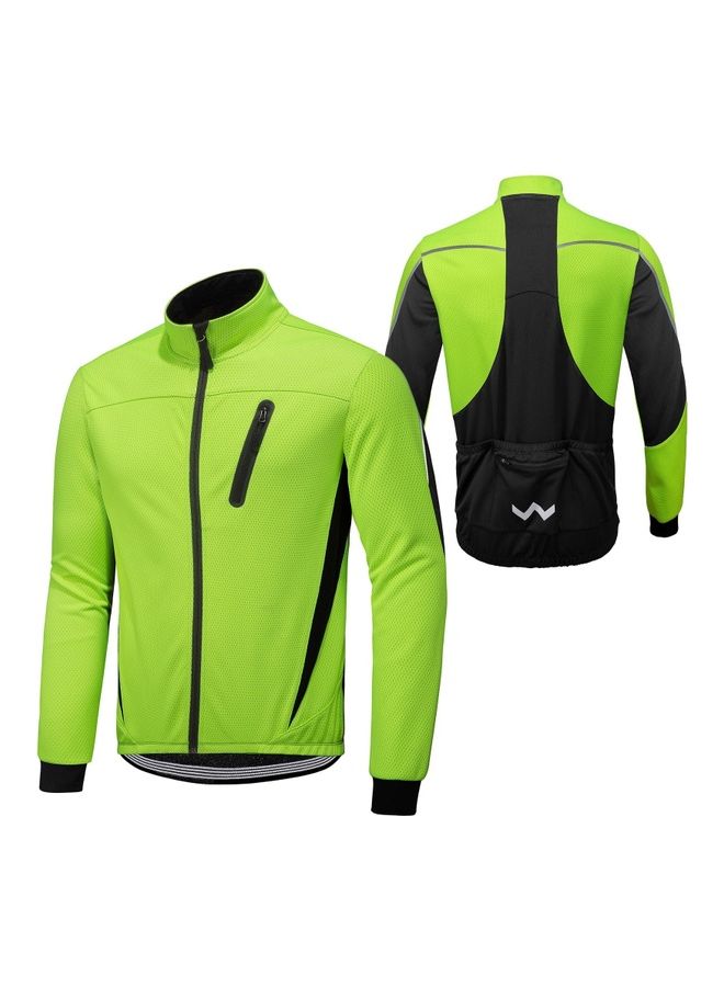 Generic Windproof Thermal Fleece Cycling Jacket  - Image 2