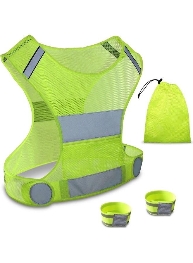 Generic High Visibility Reflective Vest with Wrist Arm Band  - Image 1