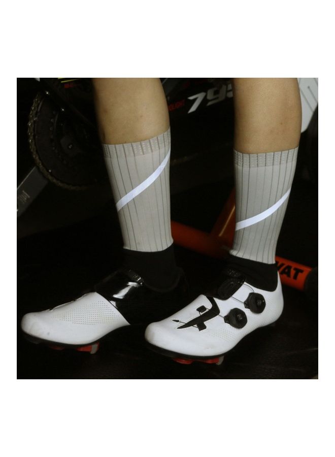 Generic Reflective Striped Breathable Sports Socks - Image 1