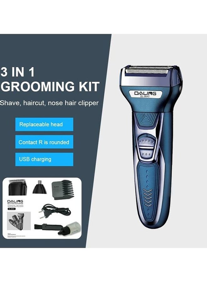 Daling Multi-Function 3 in 1 Rechargeable Grooming Kit Blue 16×20cm - Image 4
