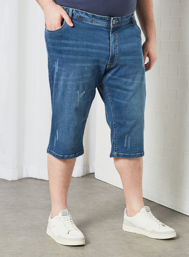 North 56°4 Plus Size Washed Capri Pants Blue  - Image 1