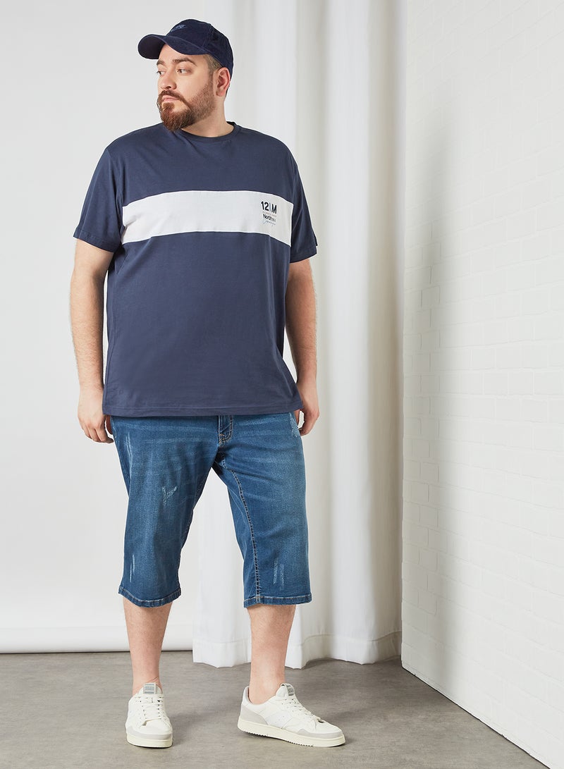 North 56°4 Plus Size Washed Capri Pants Blue  - Image 3
