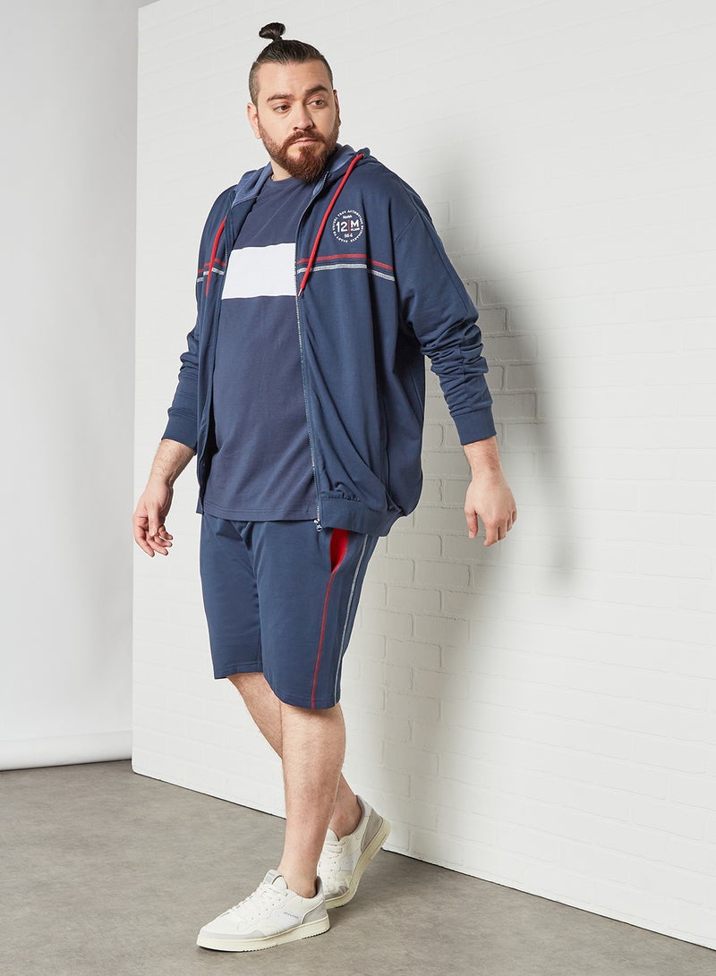 North 56°4 - Plus Size Drawstring Sweat Shorts Navy - Image 1