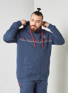 Plus Size Logo Hoodie Navy Blue