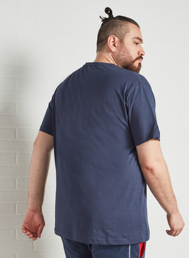North 56°4 Plus Size Colourblock T-Shirt Navy  - Image 2